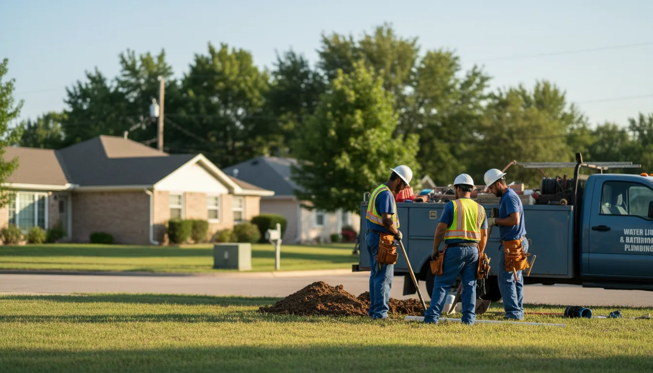 Residential water line and bathroom plumbing service in Webster Groves, MO